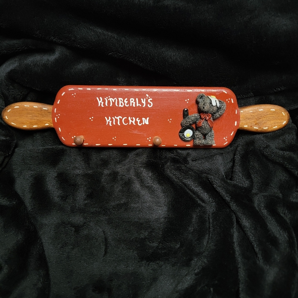 HANDCRAFTED ♡ Wooden Rolling Pin Personalized "Kimberly's Kitchen" Wall Decor